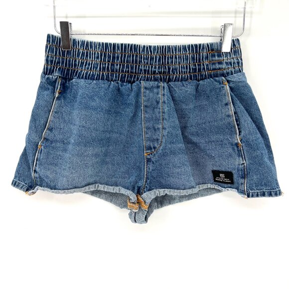 Urban Outfitters BDG Pull-On Denim Boxer‎ Short Size M High Rise Elastic Waist - Picture 2 of 12